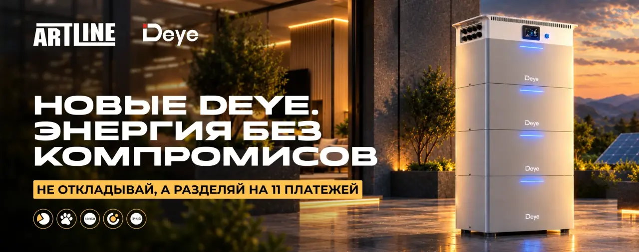 Зарядные станции Deye в рассрочку на 11 платежей по ARTLINE