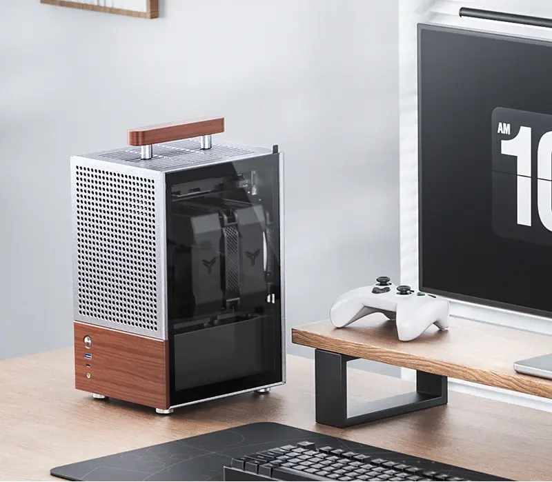 Корпус Jonsbo T6 Silver на рабочем столе