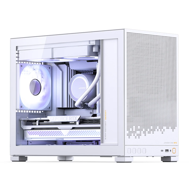 Корпус Jonsbo D32 STD White зі встановленими комплектуючими