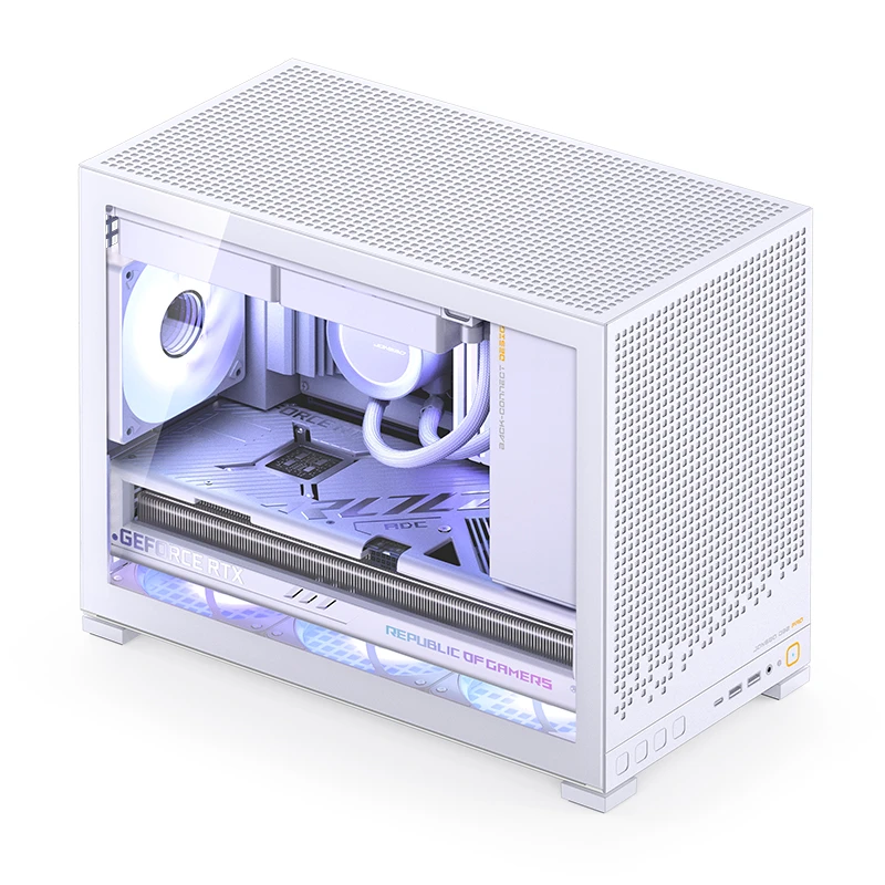 Корпус Jonsbo D32 PRO White с установленными комплектующими