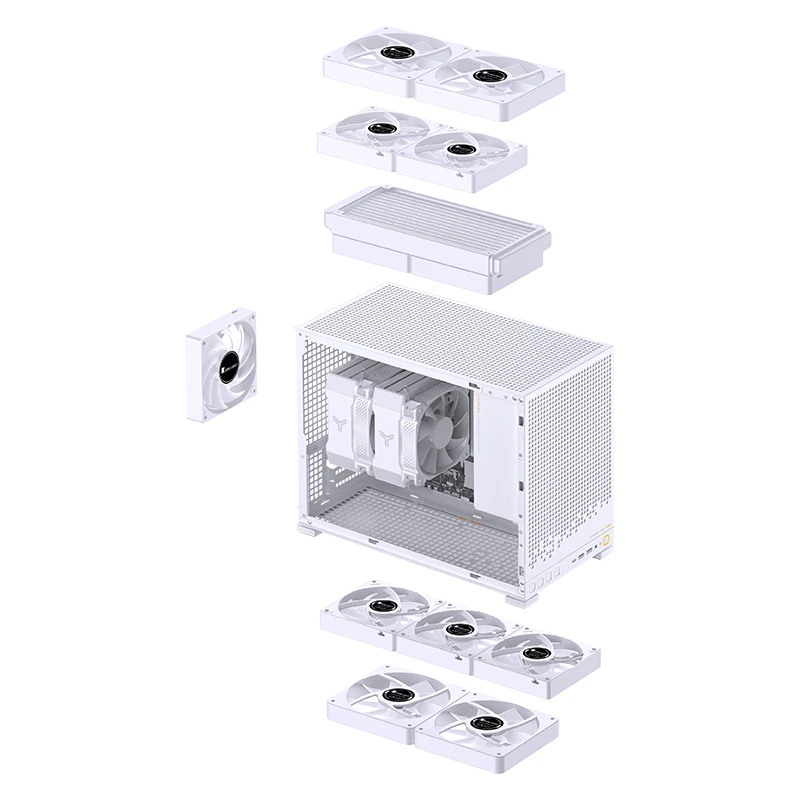Схема установки вентиляторов Jonsbo D32 PRO White