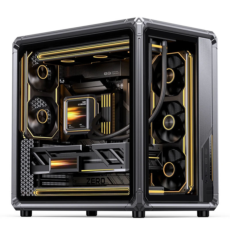 Корпус JONSBO X400 Gray с установленными компонентами