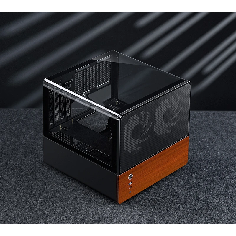 Корпус JONSBO V12 Black із панеллю з натурального дерева