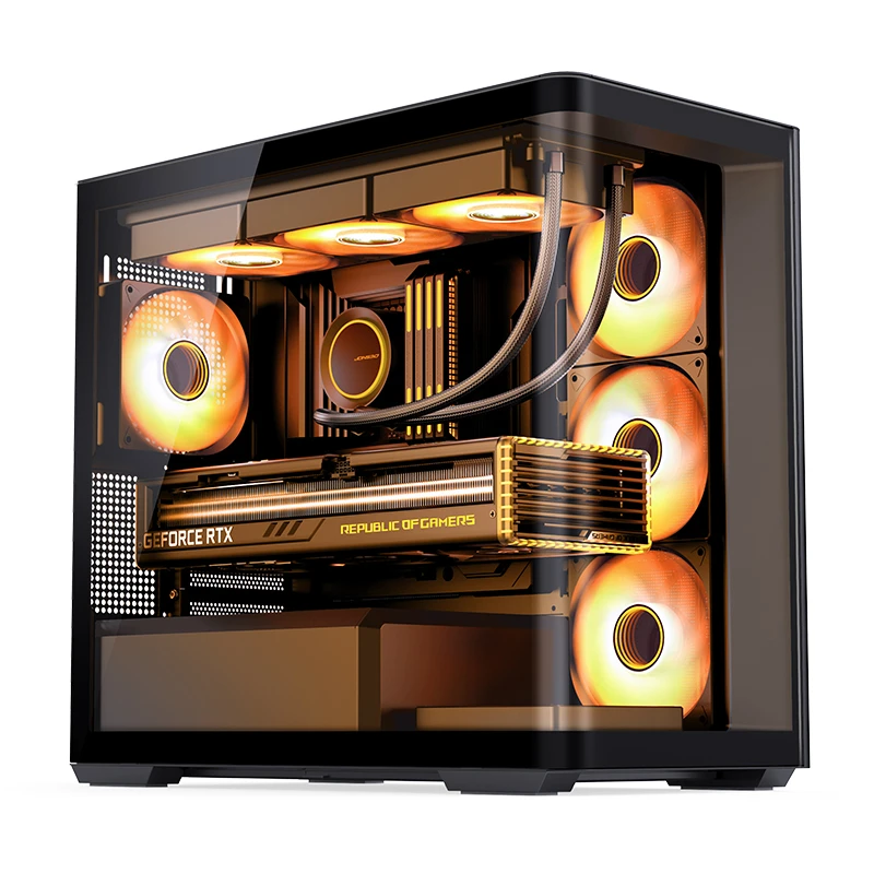 Корпус JONSBO D300 Black с установленными компонентами