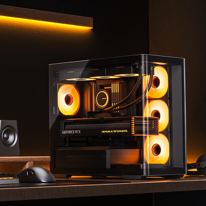 JONSBO D300 Black в игровом рабочем пространстве