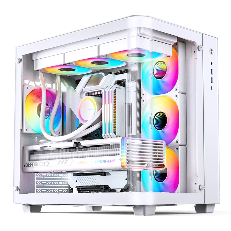 Корпус JONSBO TK-3 White зі встановленими компонентами