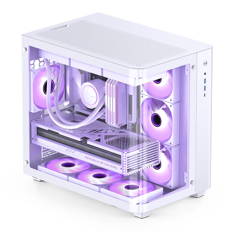 Панорамний корпус JONSBO TK-3 White з підсвічуванням