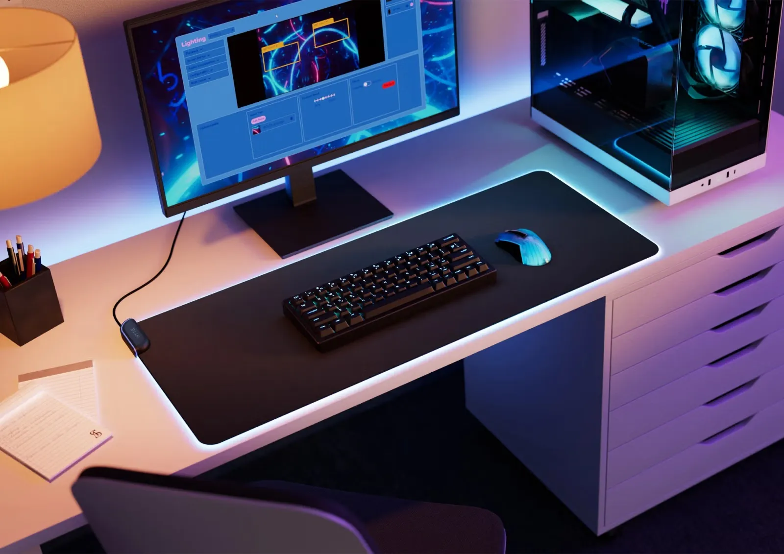Игровая поверхность HYTE CNVS на рабочем столе