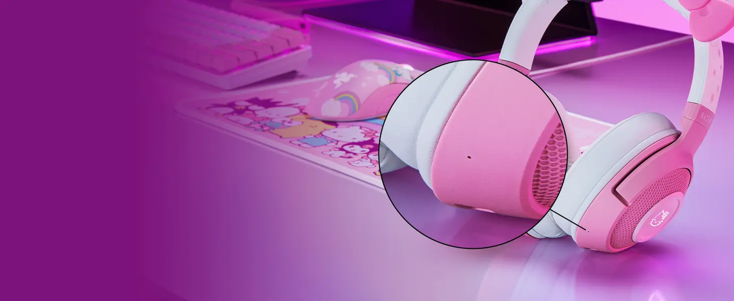 Встроенный микрофон Razer Kraken BT Hello Kitty