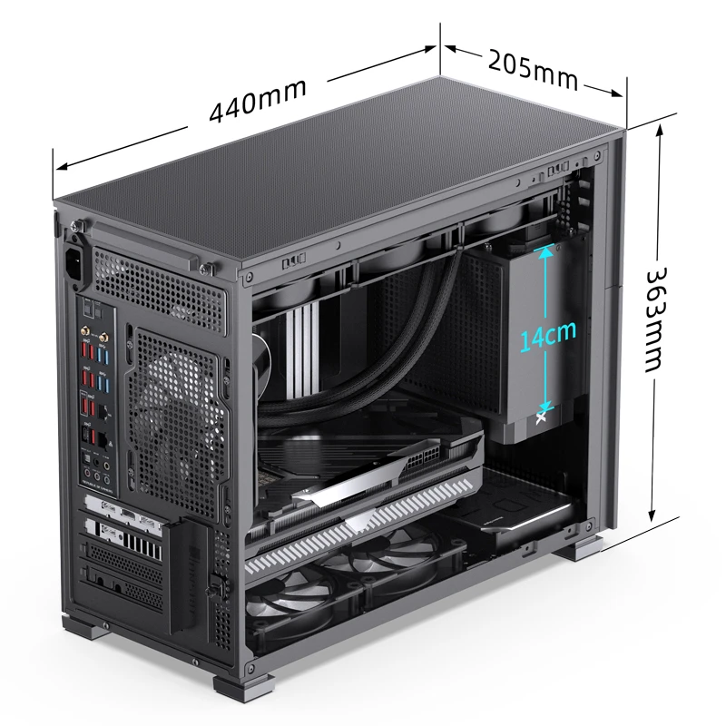 Габариты корпуса JONSBO D31 MESH Black