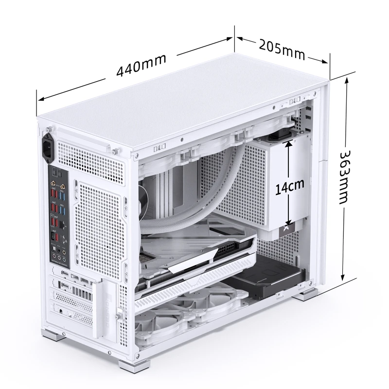 Габариты JONSBO D31 MESH SC White