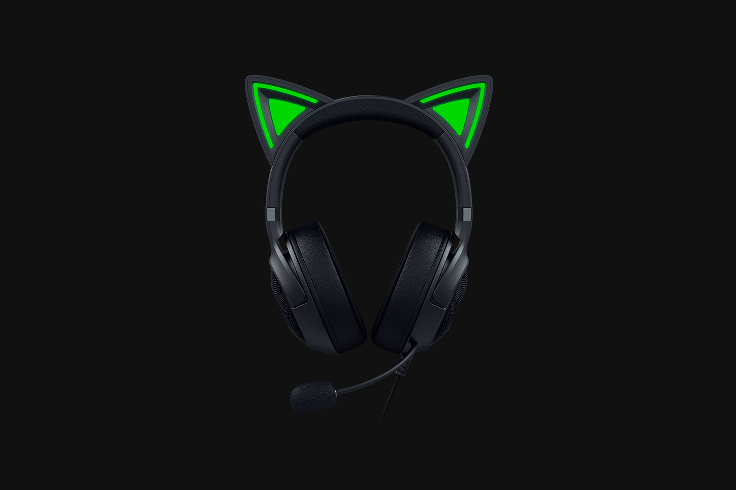 Razer Kraken Kitty V2 Black, фронтальний вигляд