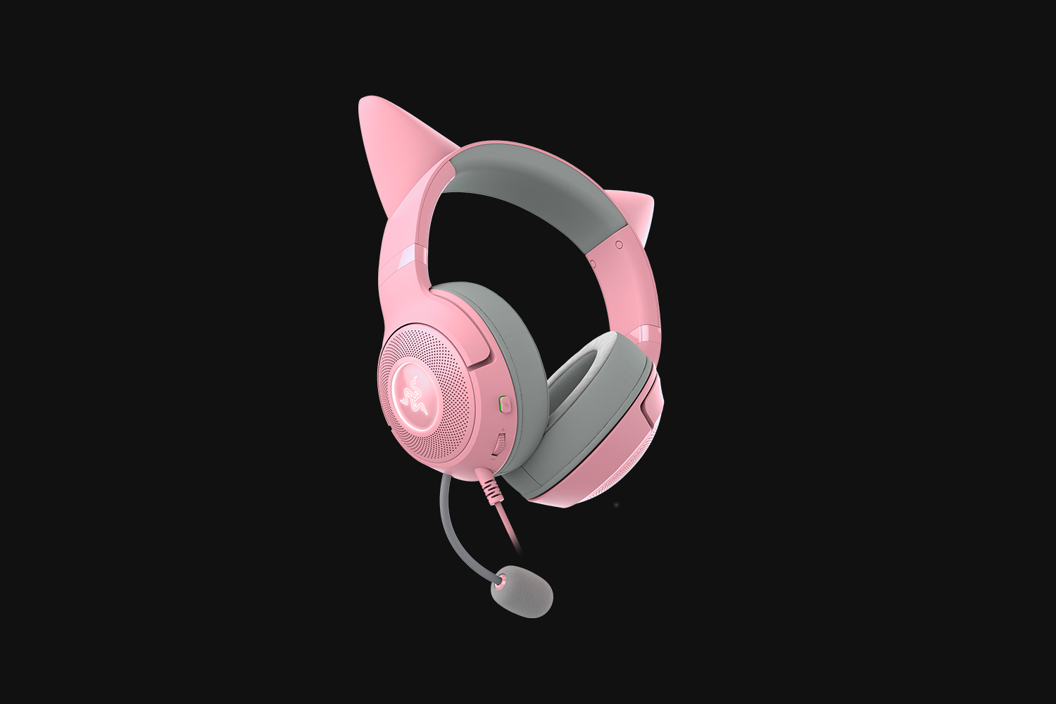 Razer Kraken Kitty V2 Quartz, боковий вигляд