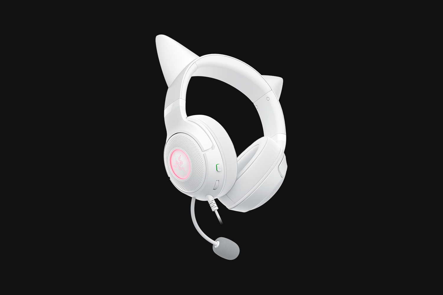 Razer Kraken Kitty V2 White, фронтальний вигляд