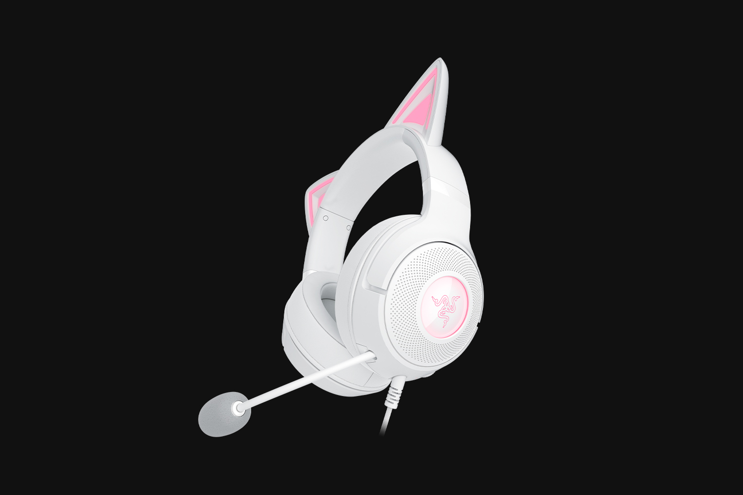 Razer Kraken Kitty V2 White, боковий вигляд