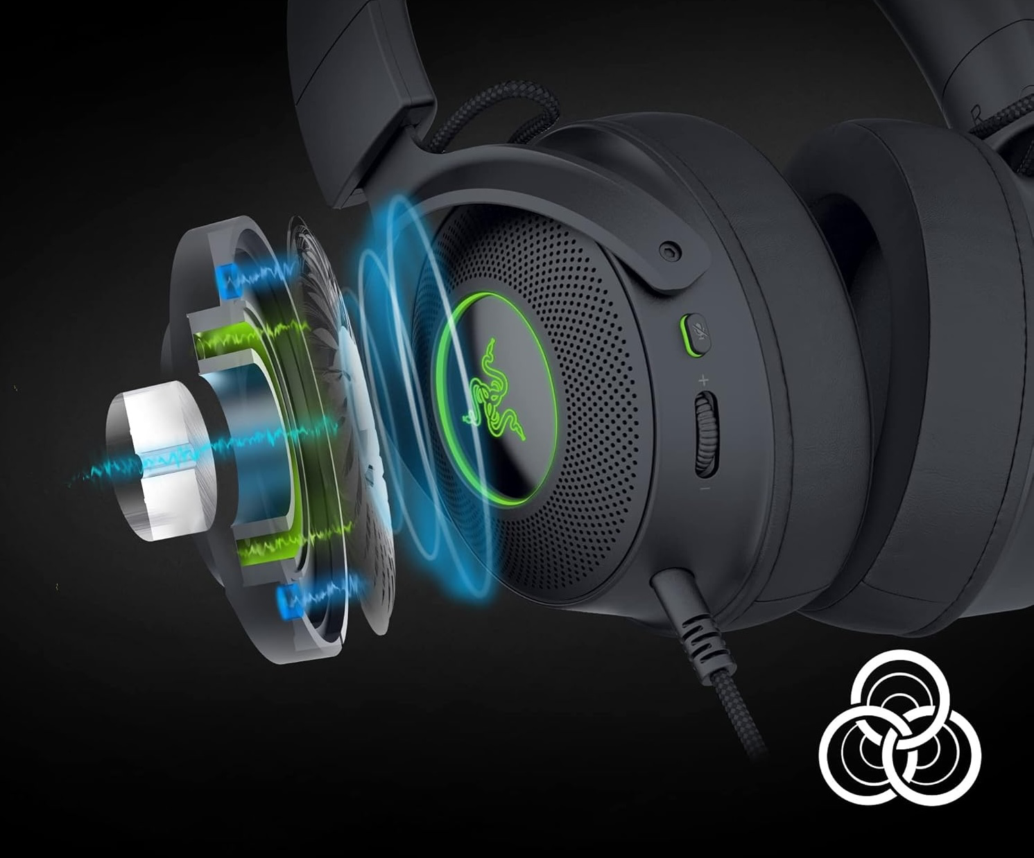 Razer Kraken Kitty V2 Pro Black, вид под углом