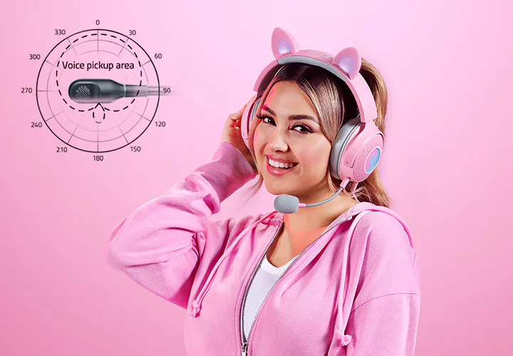 Razer Kraken Kitty V2 Pro Quartz со съемным микрофоном HyperClear