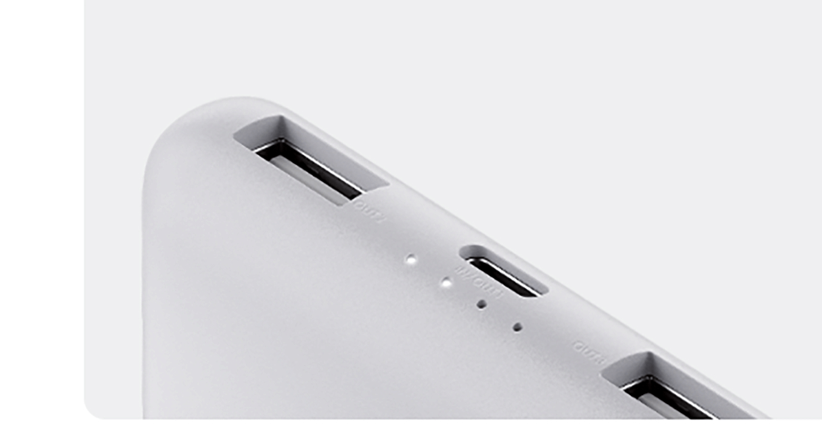 Порты и LED-индикаторы Xiaomi Lite 10000mAh 22.5W