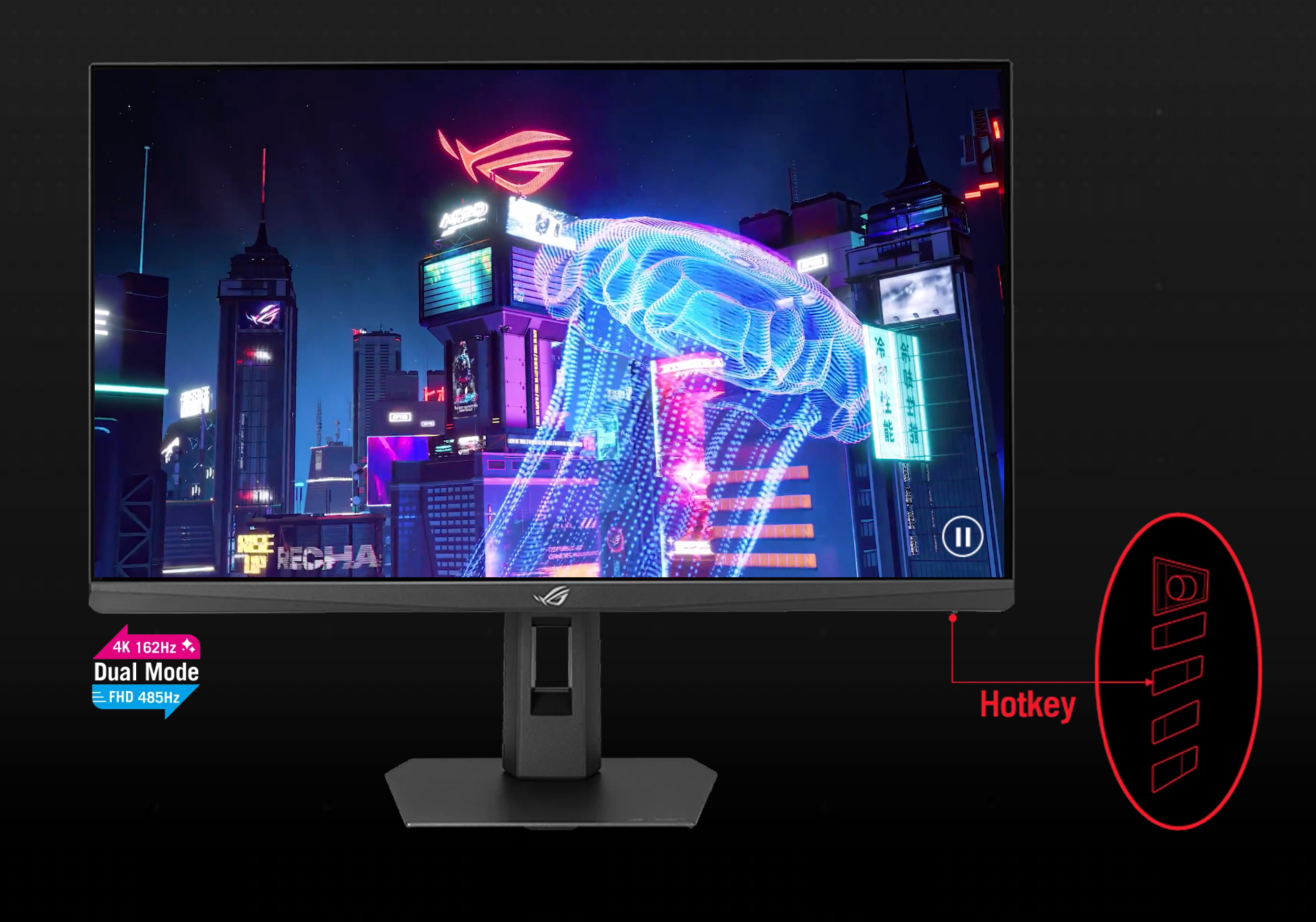 Перемикання режимів 4K 162 Гц і Full HD 485 Гц на ASUS ROG Strix XG27UCGR Gen2