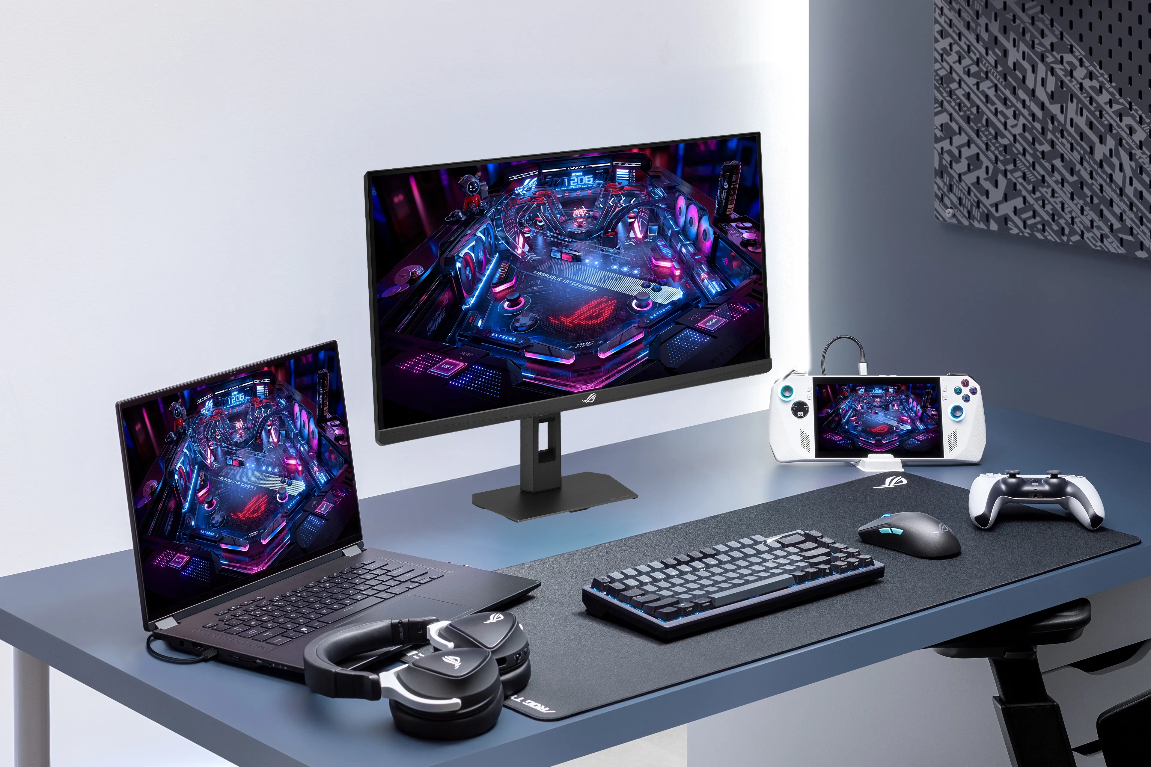 Підключення ноутбука, ігрової консолі та портативного пристрою до ASUS ROG Strix XG27UCGR Gen2