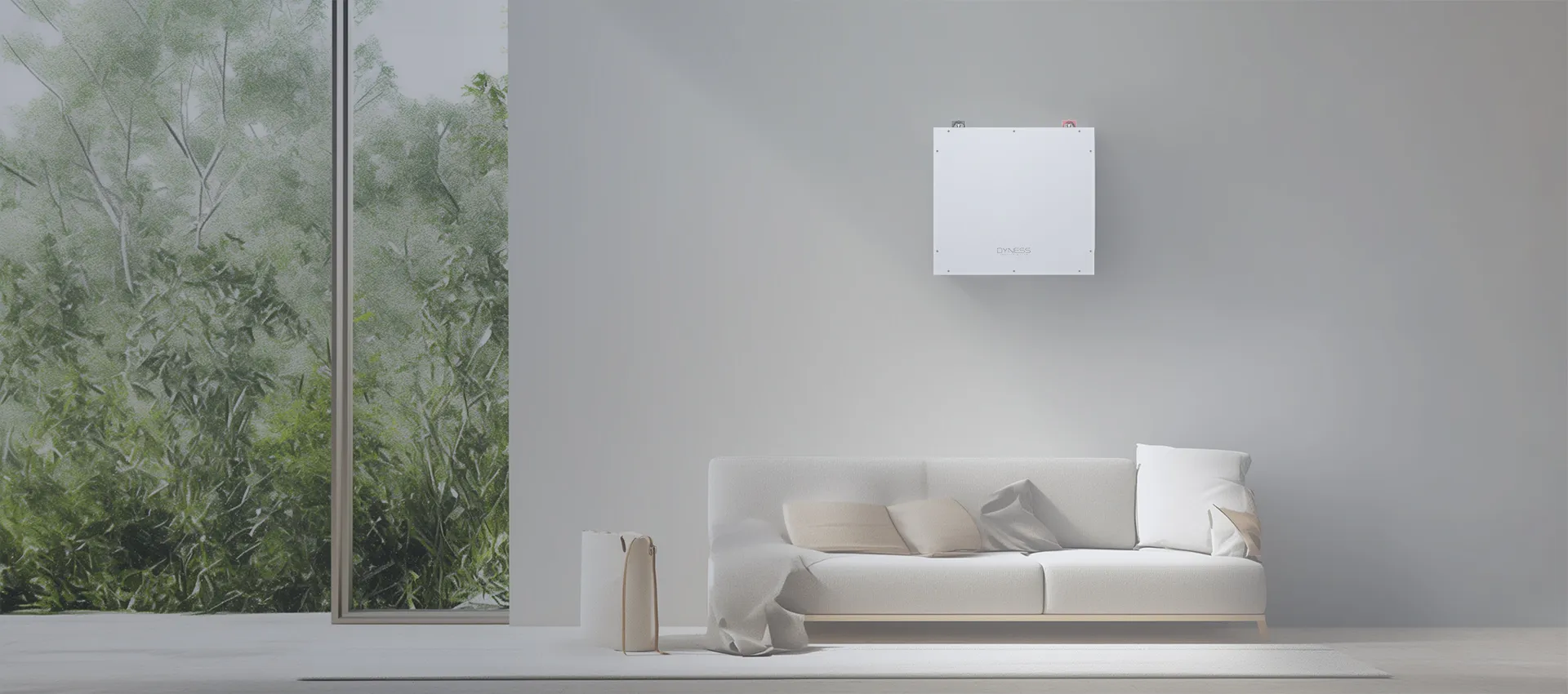 Настенный монтаж аккумулятора Dyness DL5.0C в жилом интерьере