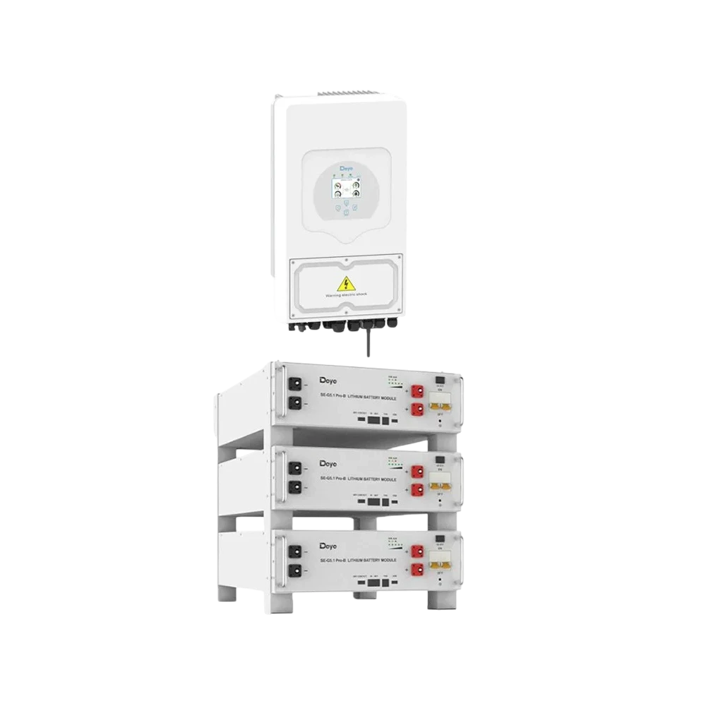 Система хранения энергии DEYE SUN-6K-SG03LP1-EU с тремя батареями SE-G5.1 Pro-B