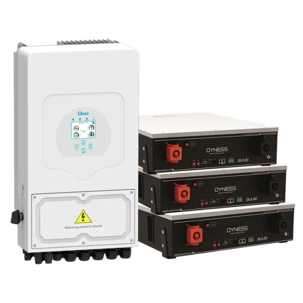Система хранения энергии DEYE SUN-6K-SG03LP1-EU с тремя аккумуляторами Dyness DL5.0C
