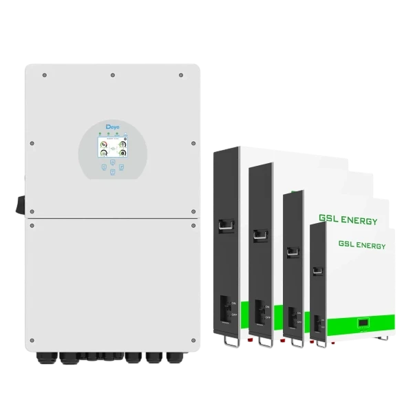 Система хранения энергии DEYE SUN-16K-SG01LP1-EU с четырьмя батареями GSL Energy