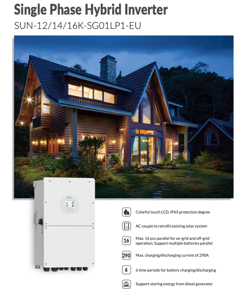Возможности однофазного гибридного инвертора DEYE SUN-16K-SG01LP1-EU