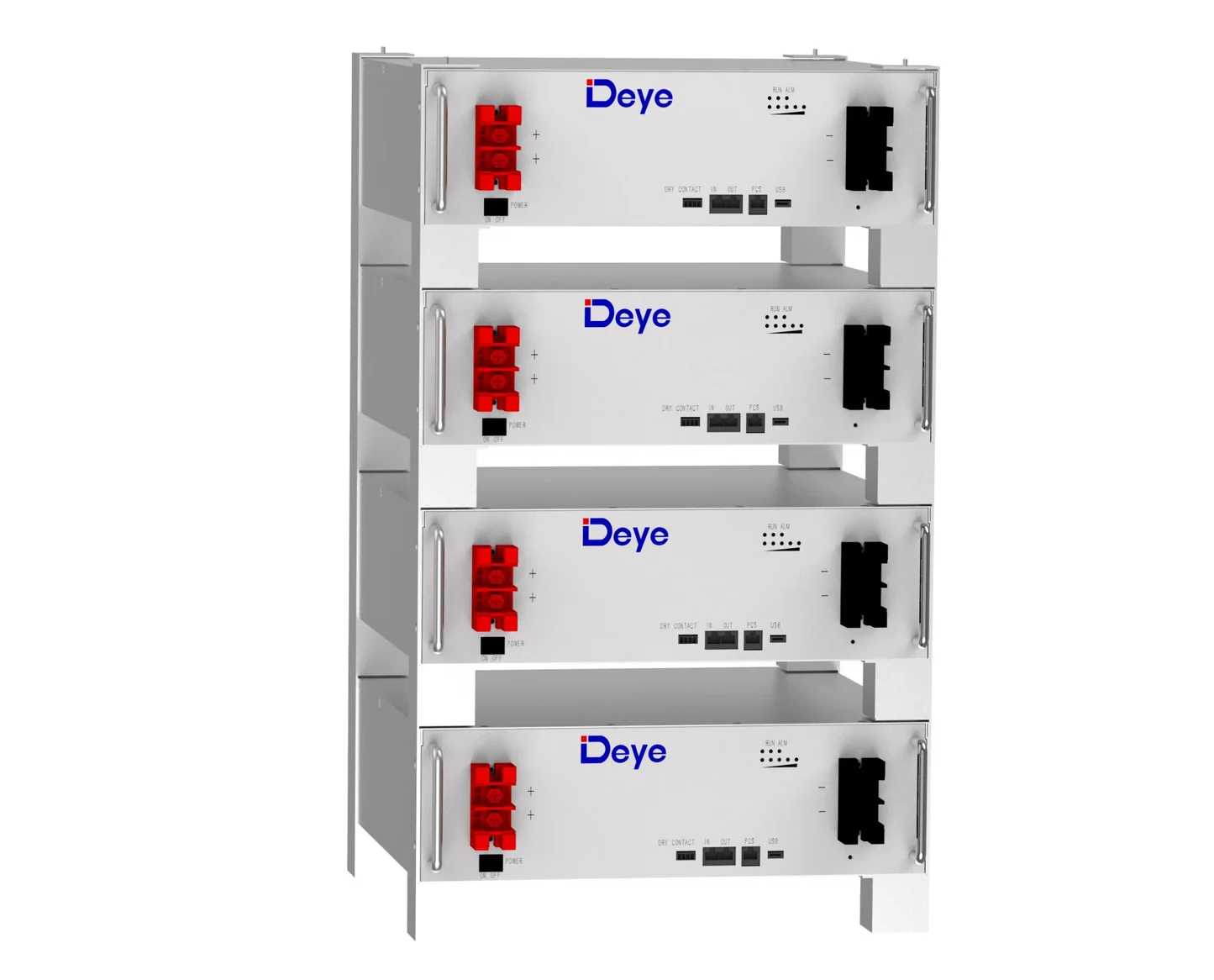 Четыре аккумуляторных модуля Deye LiFePO4