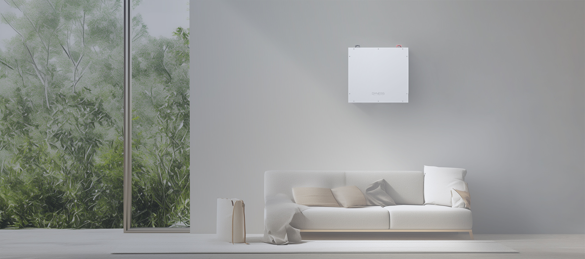 Настенный монтаж аккумулятора Dyness DL5.0C в жилом интерьере