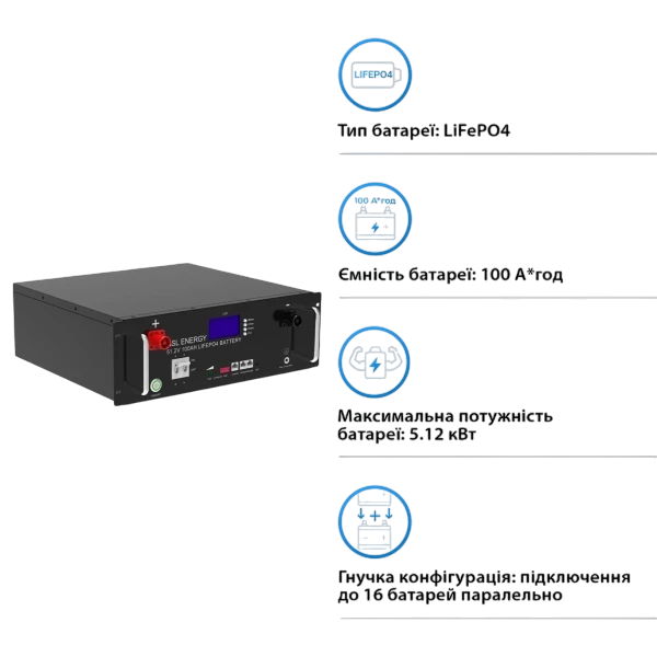 Аккумуляторный модуль GSL51100-3.5U LiFePO4