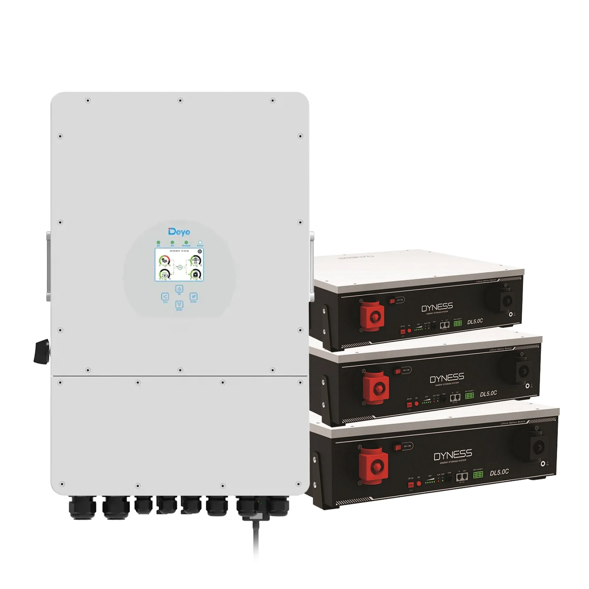 Система хранения энергии DEYE SUN-10K-SG04LP3-EU с тремя аккумуляторами Dyness DL5.0C