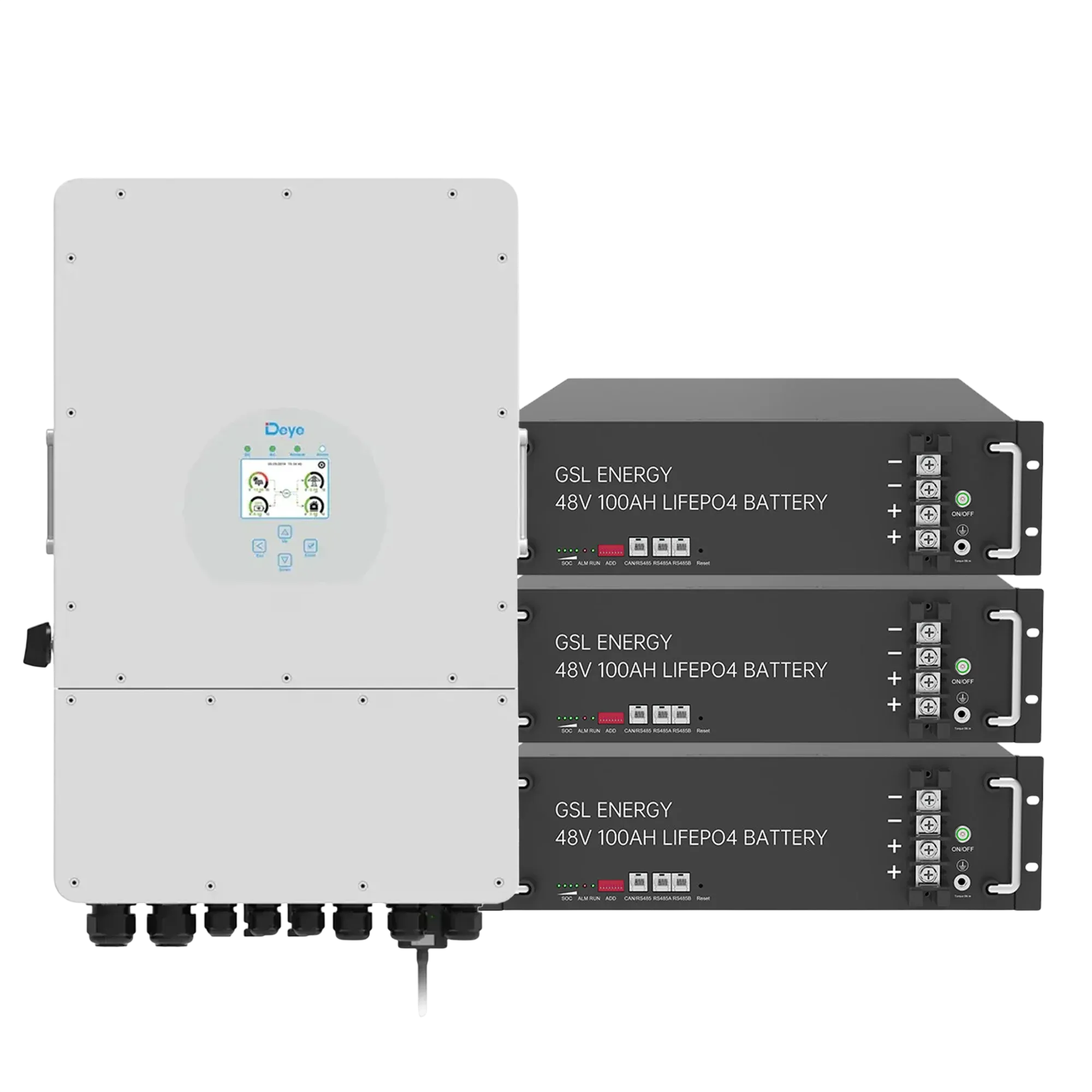 DEYE SUN-8K-SG01LP1-EU с тремя аккумуляторами GSL Energy