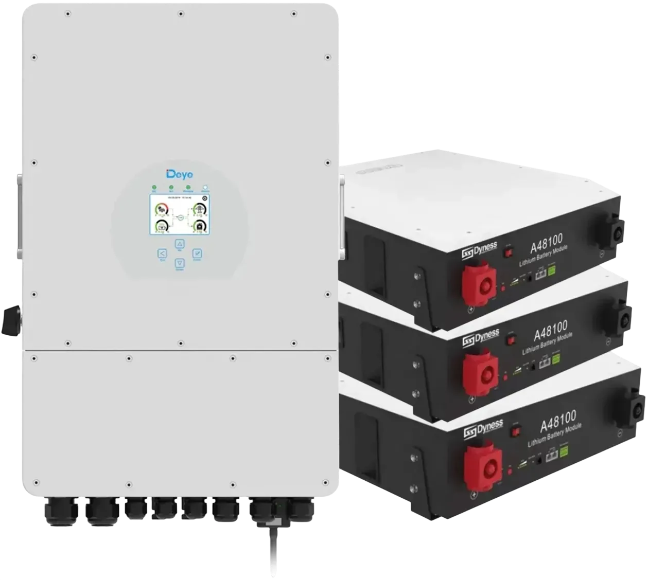 Система хранения энергии DEYE SUN-12K-SG02LP1-EU-AM3 с аккумуляторами Dyness A48100