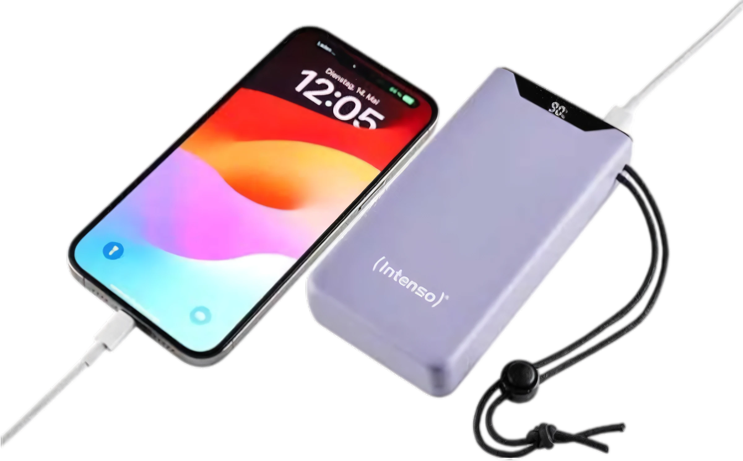 Intenso F20000 Purple заряжает смартфон