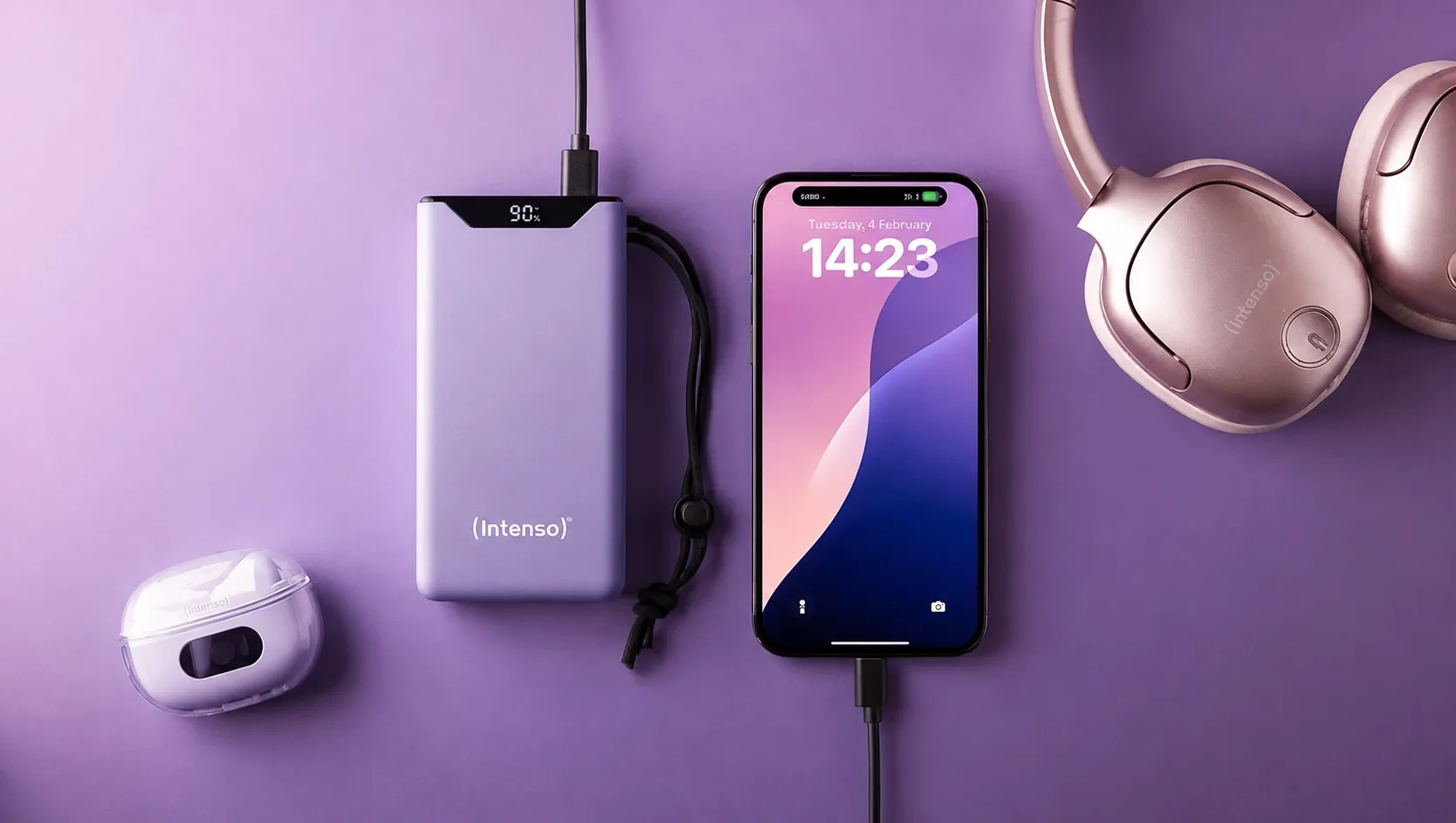 Intenso F20000 Purple с мобильными устройствами