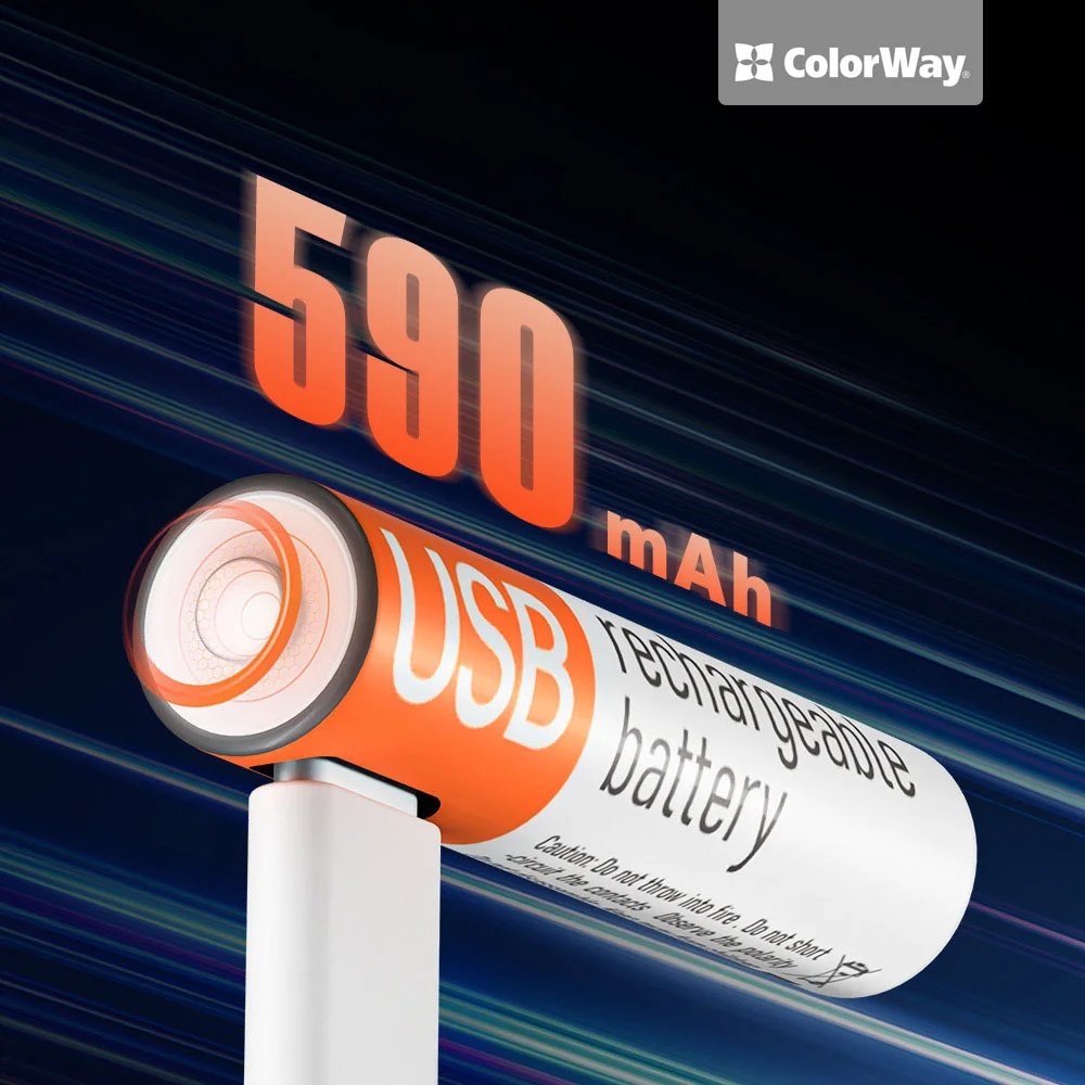 Инфографика аккумуляторов ColorWay AAA USB-C