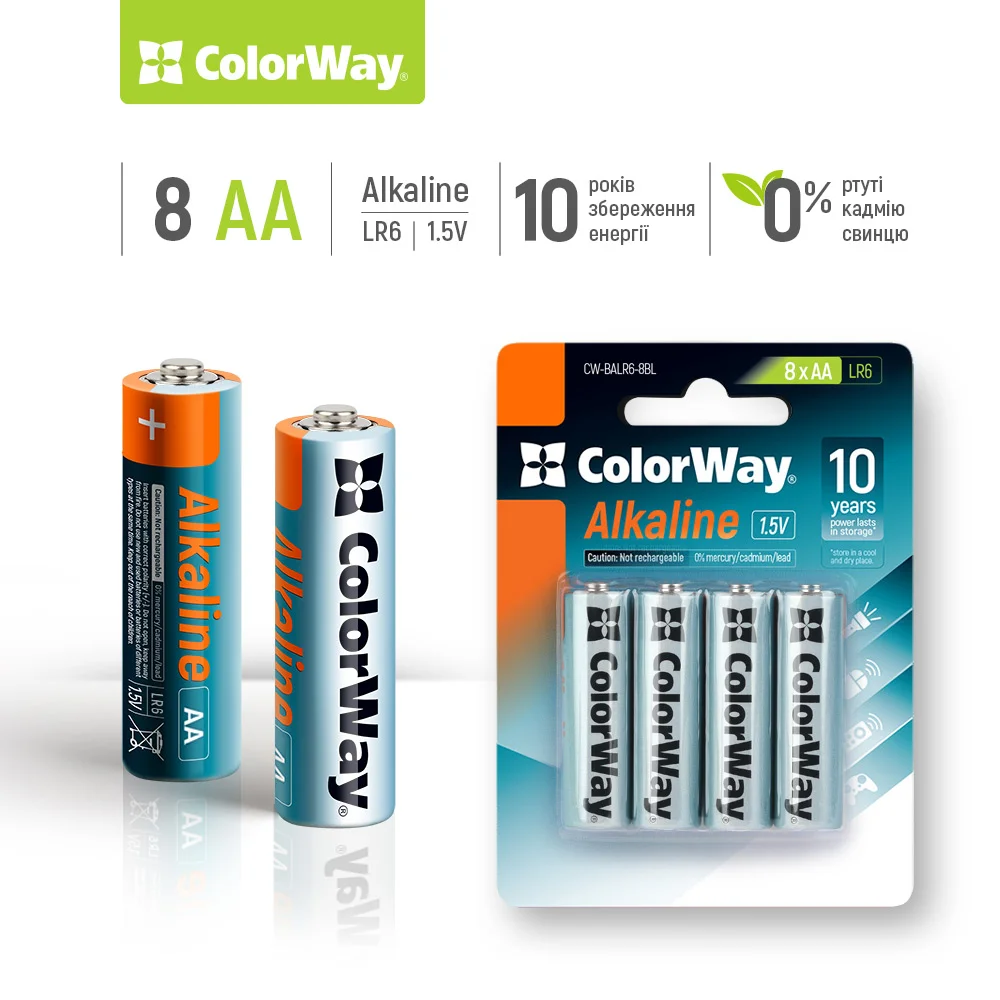 Батарейки ColorWay Alkaline Power AA 1.5 V