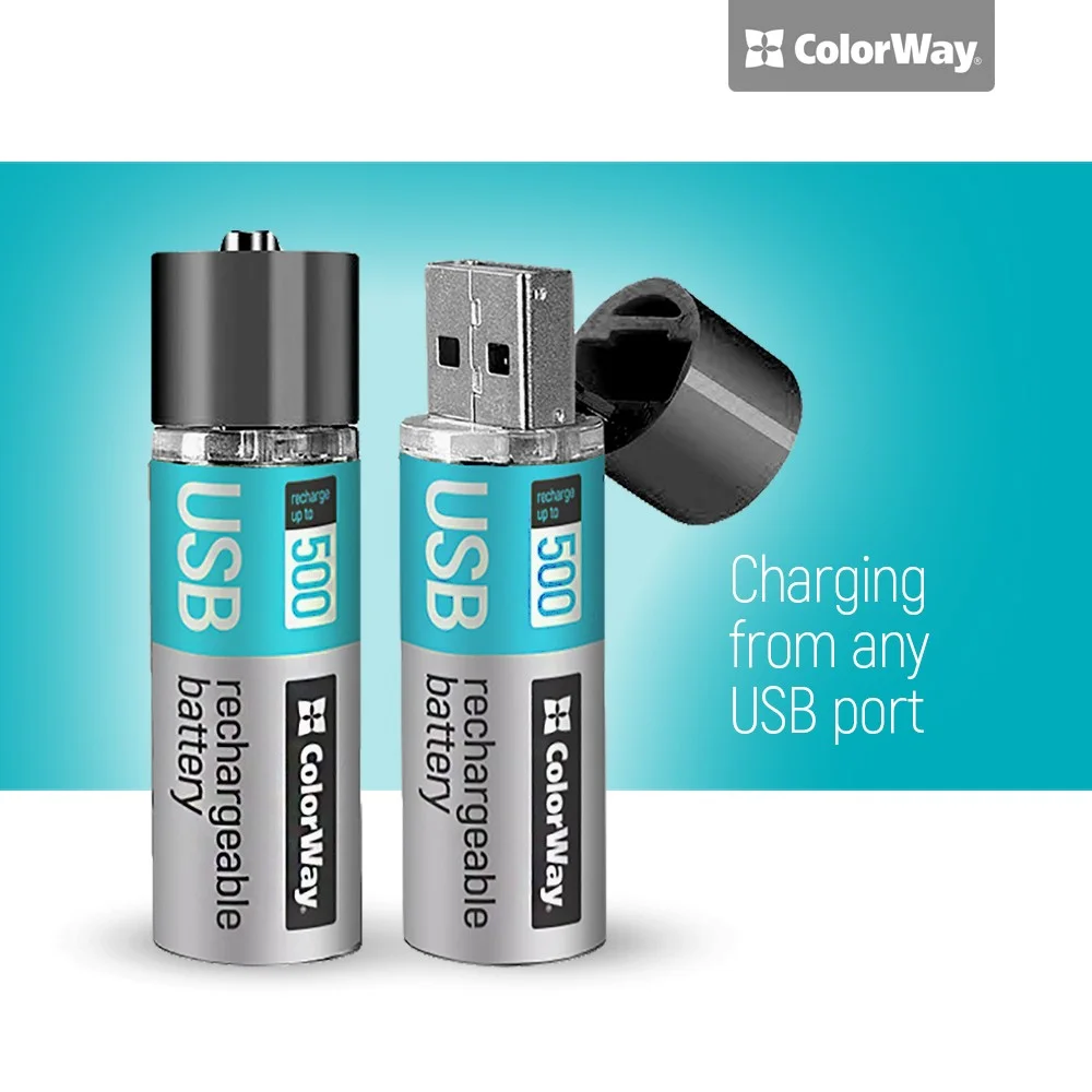 Акумулятори ColorWay AA USB CW-UBAA-02