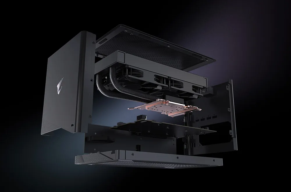 Внутрішня конструкція AORUS RTX 5090 AI BOX