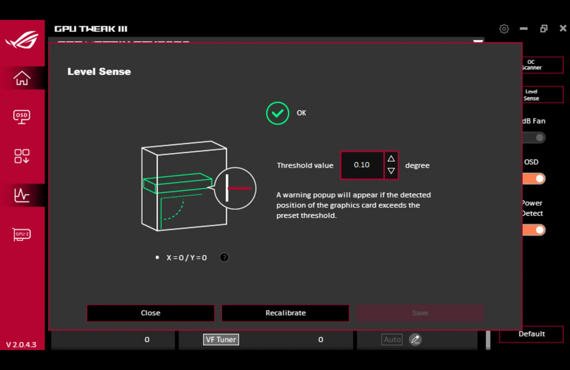 Level Sense в ASUS GPU Tweak III