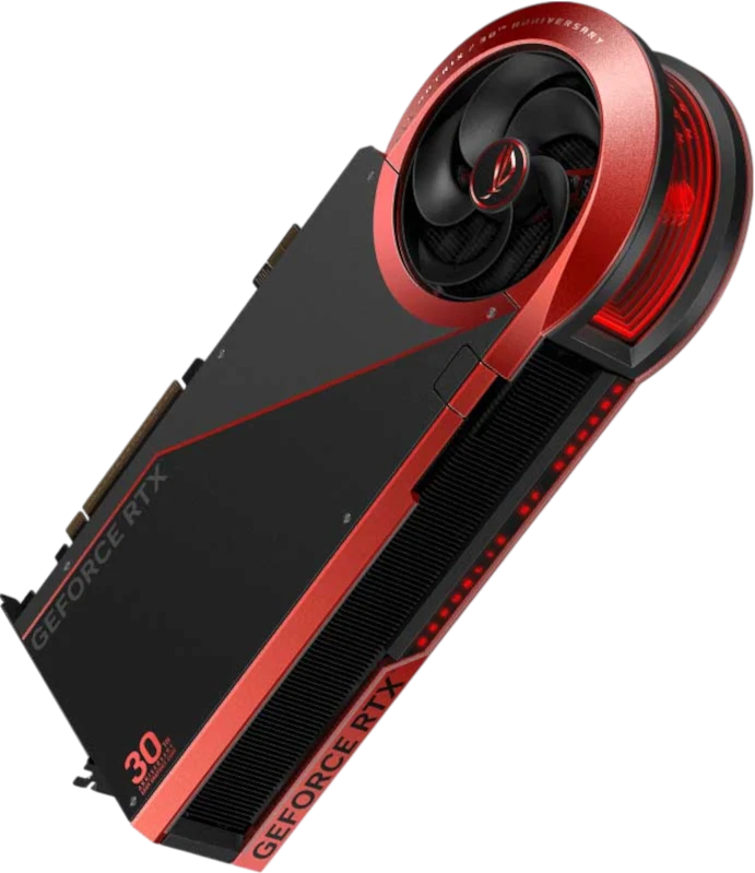 Зворотний бік ROG Matrix RTX 5090 з четвертим вентилятором