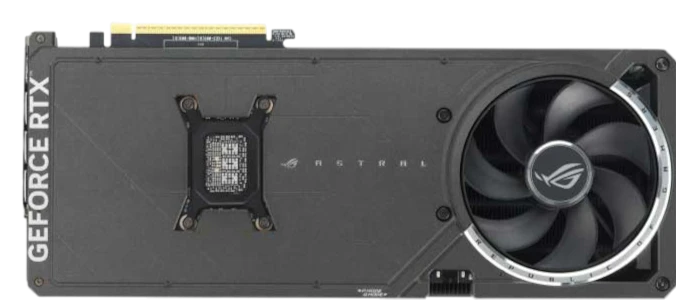 ROG Astral GeForce RTX 5080, задня металева пластина