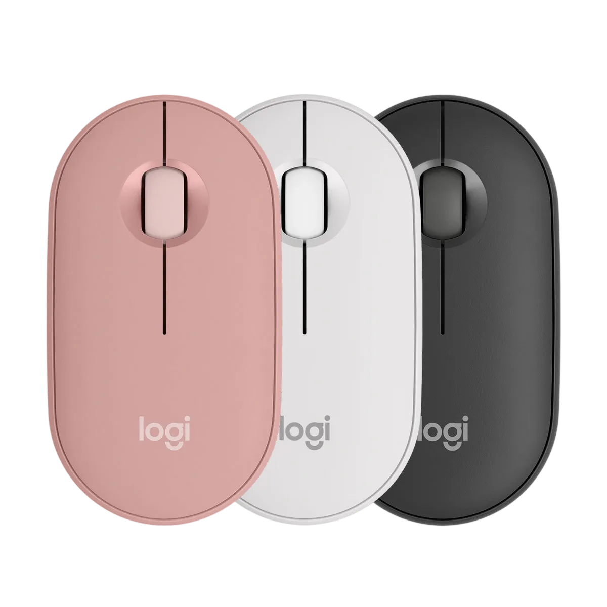 Logitech Pebble Mouse 2 M350s Tonal Graphite, Tonal Rose і Tonal White