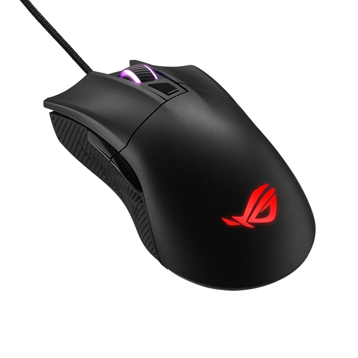 ROG Gladius II Core, боковой ракурс с кнопками