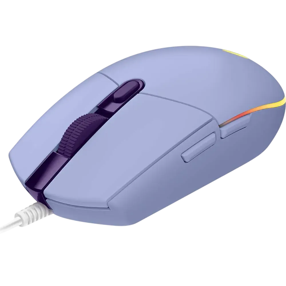 Logitech G102 LIGHTSYNC Lilac, вид спереди