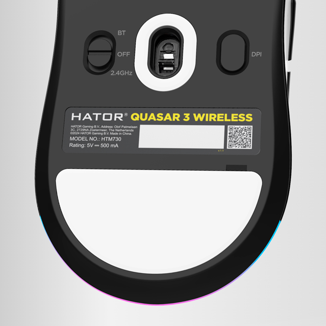 Мишка HATOR Quasar 3 wireless (HTM731) White, глайди