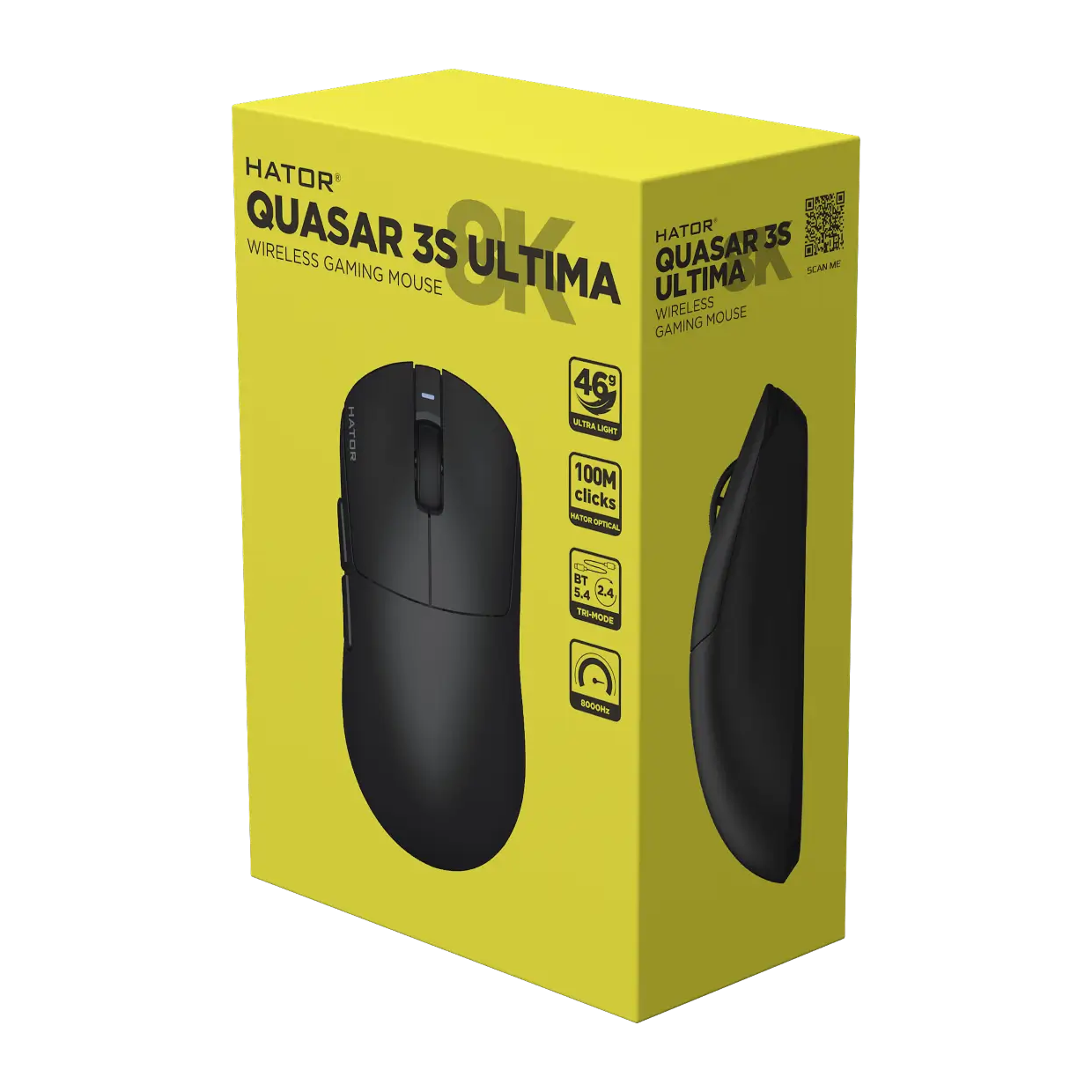 Мишка HATOR Quasar 3S ULTIMA 8K Wireless (HTM660) black, упаковка