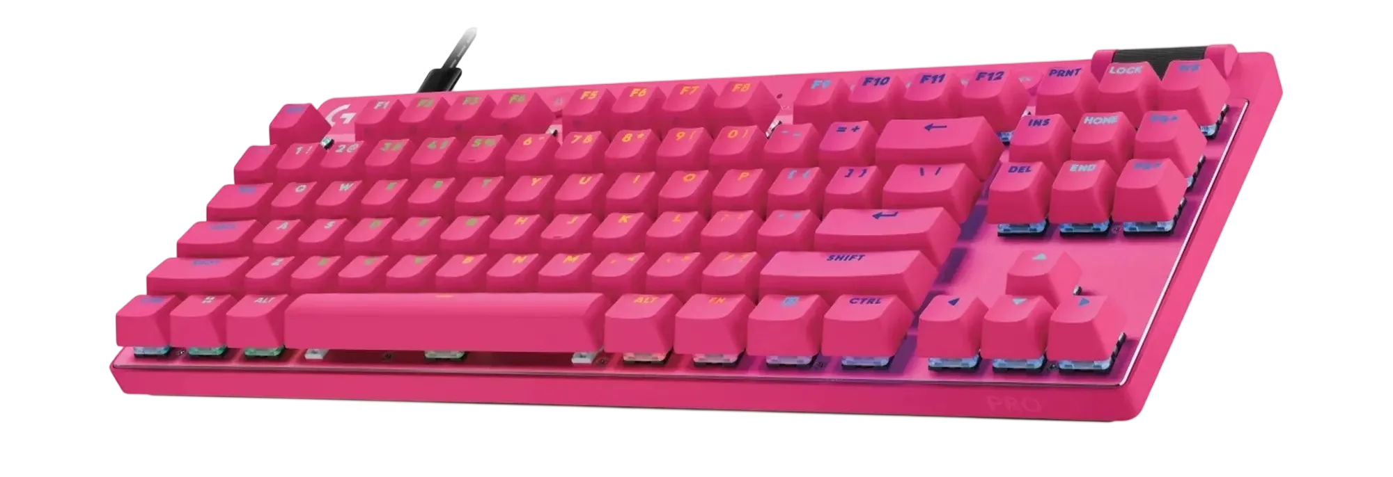 Logitech G PRO X TKL RAPID Magenta вигляд під кутом